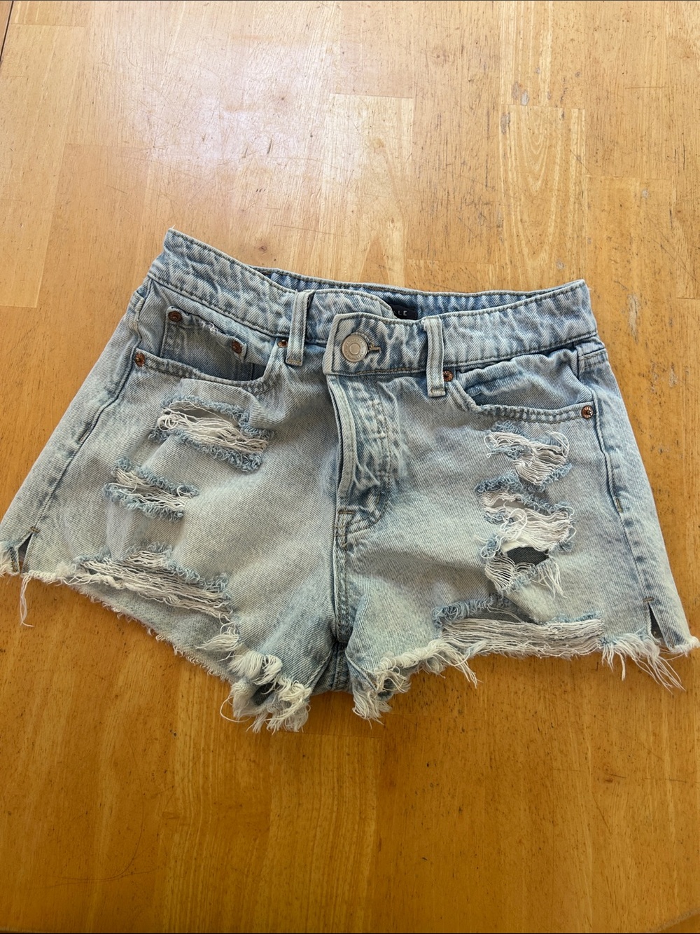 Aeropostale Light Blue Distressed Denim Shorts